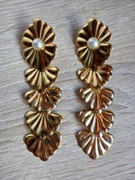 Gold-plated long earrings
