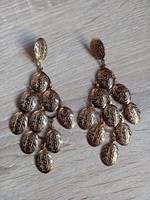 Gold-plated long earrings
