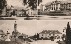 Retro postcard - Komárom, 4 cityscapes