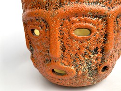 Csizmadia margit marked pesthidegkút -carnival- ceramic pot 18 cm