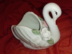 Porcelain swan ring holder, jewelry holder.