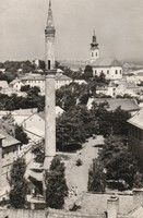 Retro postcard - mouse, view of the minaret