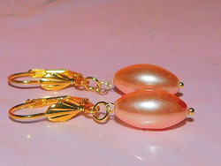 Champagne fresh shiny pearl pearl gold gold filled earrings