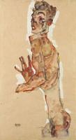 Egon Schiele - Önarckép széttárt ujjakkal - reprint