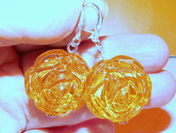 Yellow rose floral craft earrings