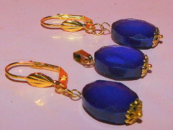 London blue faceted lacy ornate pearl gold gold filled set