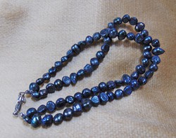 Double row black cultured pearl bracelet