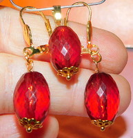 Amber Faceted Faceted Lace Ornate Pearl Gold Gold Filled Set