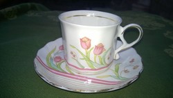 Balmoral -angol királyi nyaraló helyszine-Castle kávés csésze-capuccinó tulipán mot.