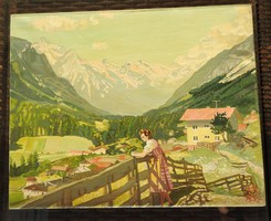 German contemporary painter in the Bavarian mountains