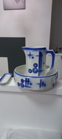 Wilhelmsburg porcelán art deco mintás mosdó kancsó tál készlet