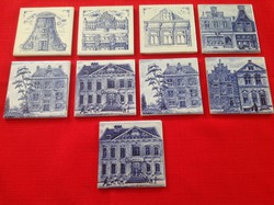 Coaster - Dutch pottery from Delft - klm - 9 pieces in one