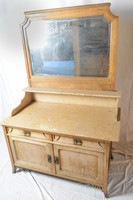 Antique art nouveau marble chest of drawers with mirror