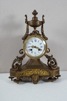 Francia Bronz kandalló óra, 19.század, Japy Fréres