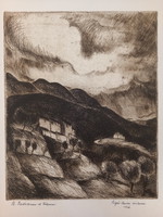 Sugár Andor - St. Bartolomeo de Valmara, 1926 , rézkarc, neoklasszicizmus, itáliai táj