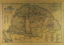 1H384 Hátsek Ignácz (1827-1902): Nagy Magyarország borászati térkép reprint 68 x 48 cm