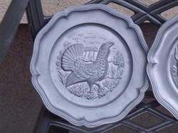 To Rkarcsi!!! Nice heavy massive hunter motif pewter / cin wall plate / decorative plate
