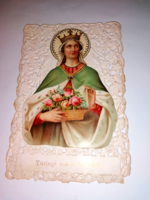 1904. St. Elizabeth of Thuringia lacy prayer image, rarity image! 36.