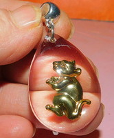 Sweet mouse-mouse glass drops big pendant
