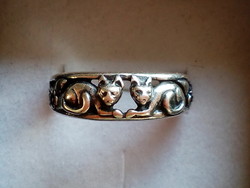925-ös ezüst gyűrű cica /macska