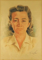 1H390 Csáki jelzéssel : Női portré 1946