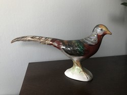 Large-scale ceramic bird figurine statue of a pheasant from Bodrogkeresztúr
