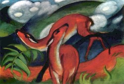 Franz marc - red deer - reprint