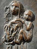 John Kubisch: Madonna, bronze plaque, relief, relief