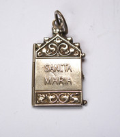 Old silver pendant Virgin Mary religious pendant.