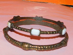 Very old 2 piece antique bronze bracelet - only for a thin wrist