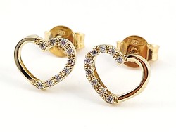 Brill 14k gold heart earrings with diamonds