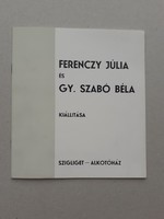Ferenczy Júlia és Gy. Szabó Béla-katalógus
