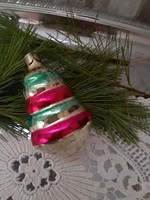 Old glass Christmas tree decoration with lanterns