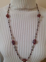 Silver-plated necklace decorated with Murano pearls