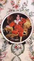Angol porcelán tányér, "Vörös Fiús" festmény reprodukciós dísztányér, fali tányér (L2163)