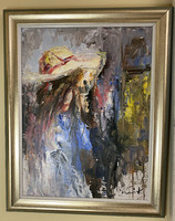 Bíró Konrád ,,Lány esőben”modern festmény