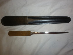 régi fém levélbontó kés tokkal