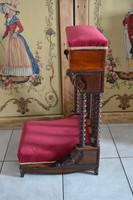 Antique French mahogany praying stool, kneeling from the 1800s