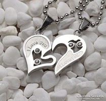 Quality lovers necklace 2pcs