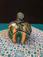 Marked handcrafted ceramic bonbonier