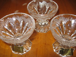 3 glasses of crystal brandy