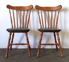 1H335 pair of retro turned backrest chairs