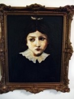 Székely jelzéssel Úri kislány vászon olaj festmény