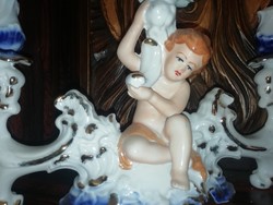 Angel porcelain candle holder