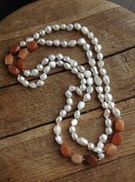 Italian baroque string of pearls with mineral stones