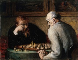 Honoré Daumier - Sakkozók - reprint