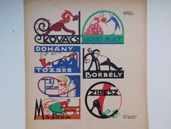 BÍRÓ MIHÁLY (1886 - 1948) Művészi cégérek,litográfia 1910-es évek