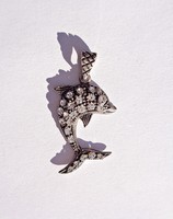 24 Stony 925 Sterling Silver Dolphin Pendant