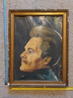 Oláh Mária: Darvas Iván portré, festmény, olaj, karton