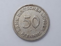 Németország 50 Pfennig 1949 F érme - Német 50 pfennig 1949 F külföldi pénzérme